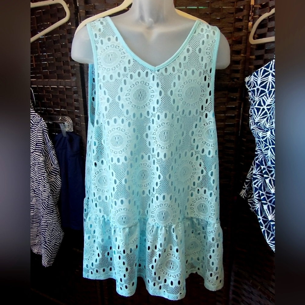 XL 🧜♀️ NWT MIKEN Ice Blue Swim Cover-up Dress